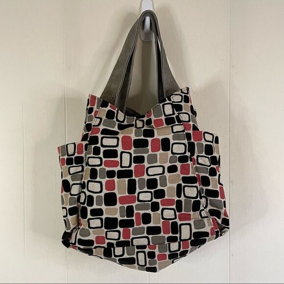 Caught Ya Lookin’ Retro Geometric Print Tote Bag - Picture 4 of 7